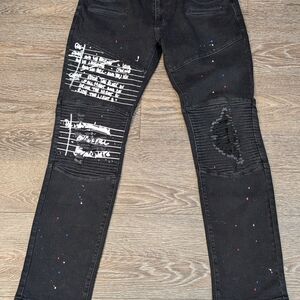 Reason AC/DC Black Graphic Men's Jeans. Size 40.